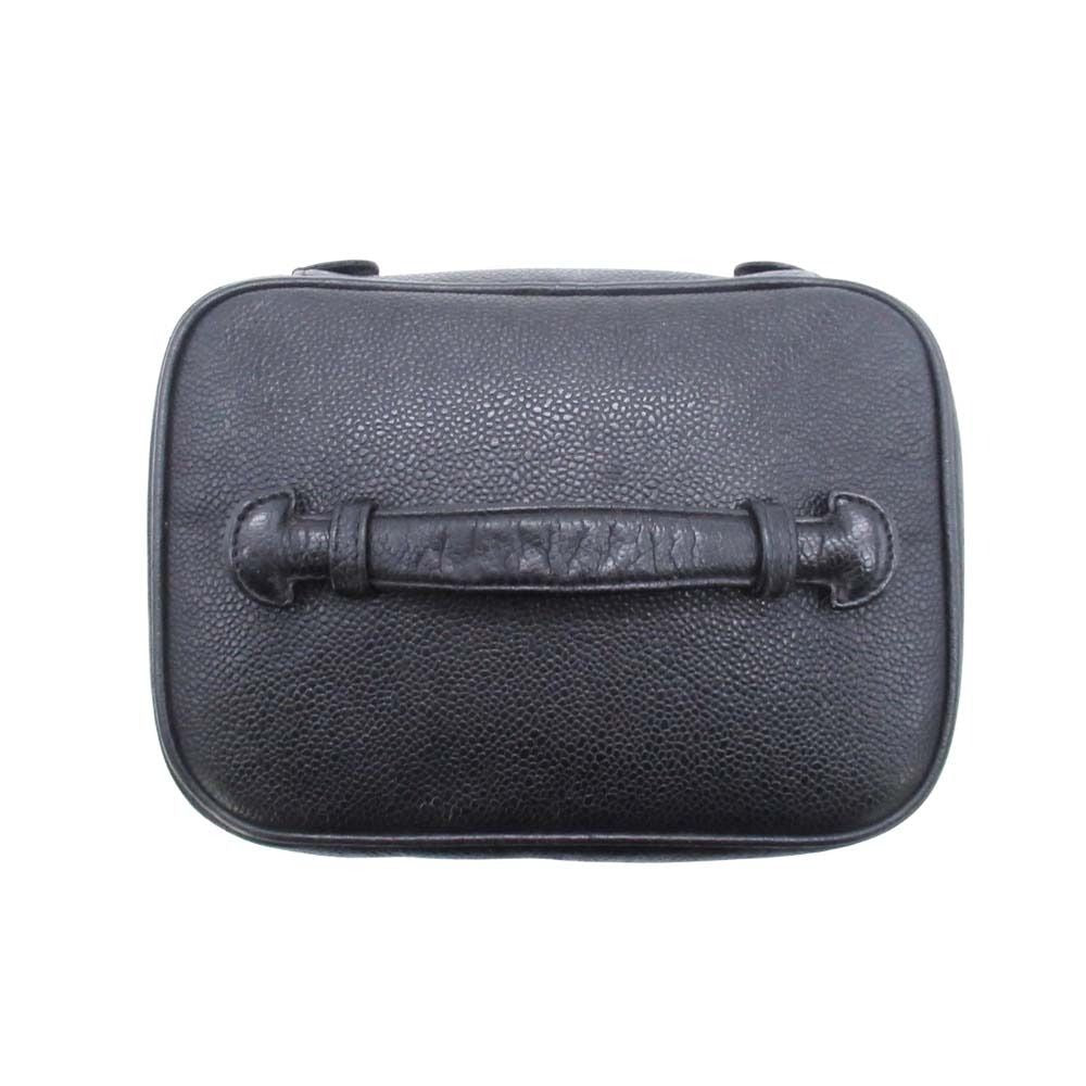 Chanel Vintage Caviar Leather Vanity CC Logo Stitch Side Pouch