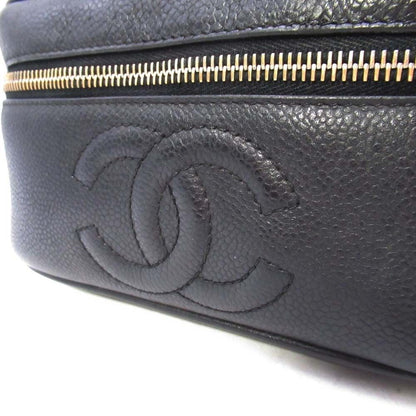 Chanel Vintage Caviar Leather Vanity CC Logo Stitch Side Pouch