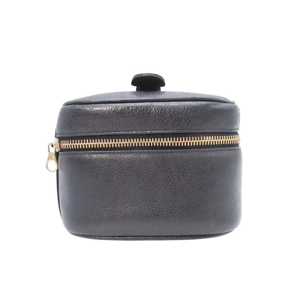 Chanel Vintage Caviar Leather Vanity CC Logo Stitch Side Pouch