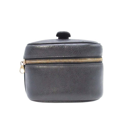 Chanel Vintage Caviar Leather Vanity CC Logo Stitch Side Pouch