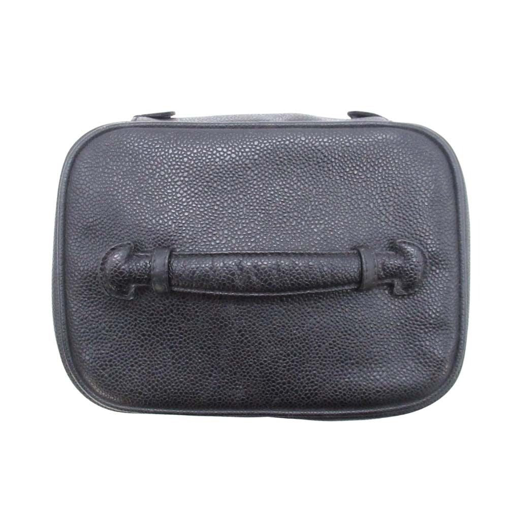 Chanel Vintage Caviar Leather Vanity CC Logo Stitch Side Pouch