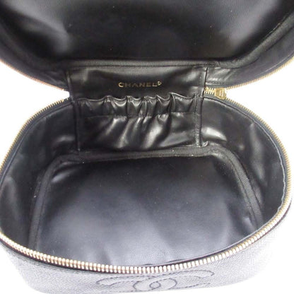 Chanel Vintage Caviar Leather Vanity CC Logo Stitch Side Pouch