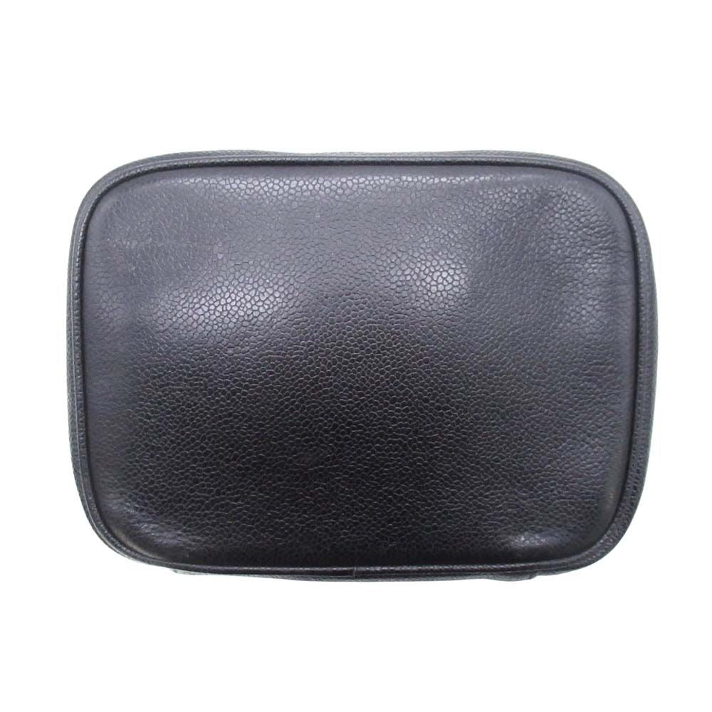 Chanel Vintage Caviar Leather Vanity CC Logo Stitch Side Pouch