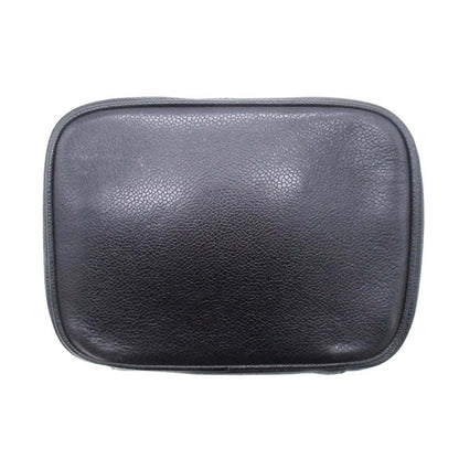Chanel Vintage Caviar Leather Vanity CC Logo Stitch Side Pouch