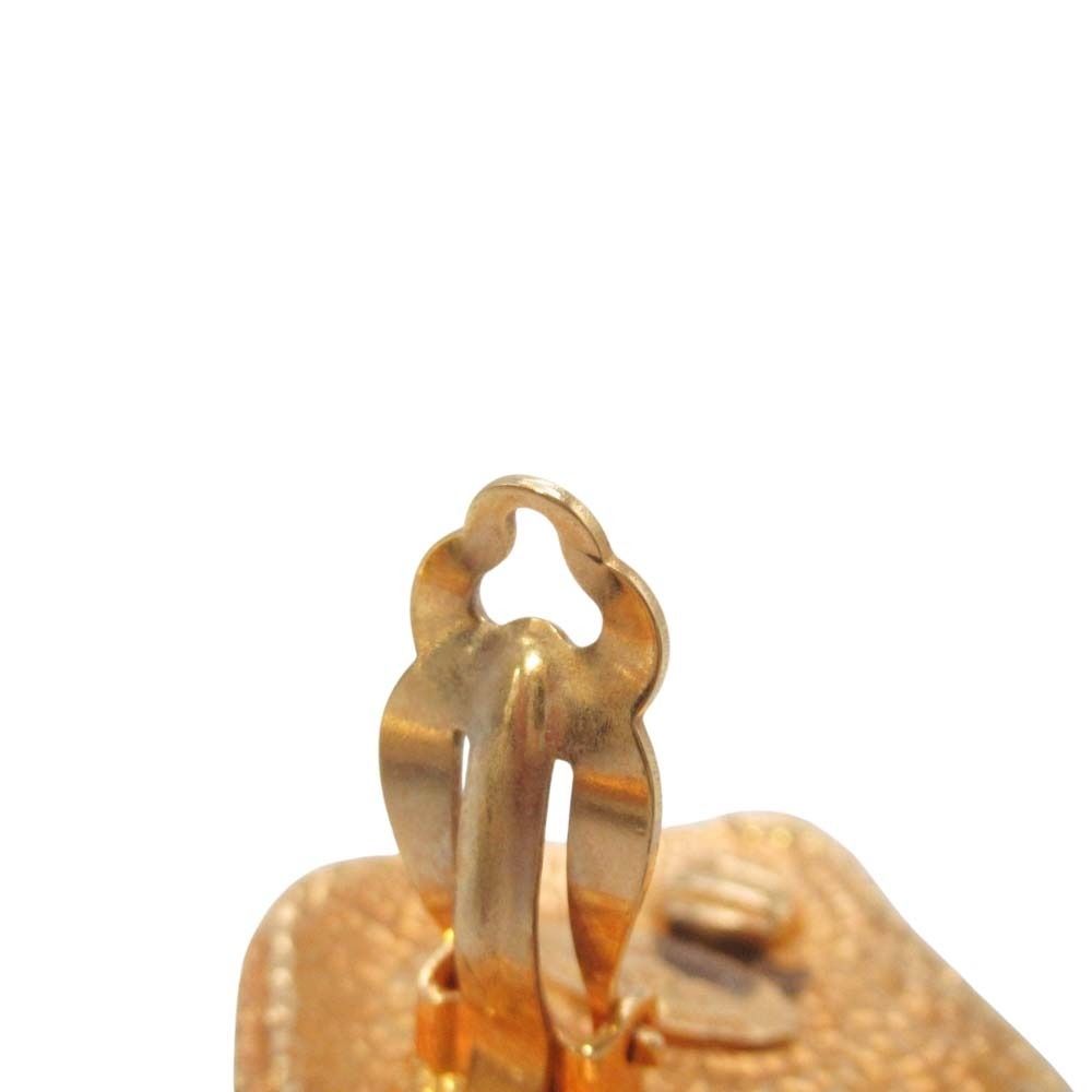 Chanel Vintage Gripoix Earrings Costume Gold Green