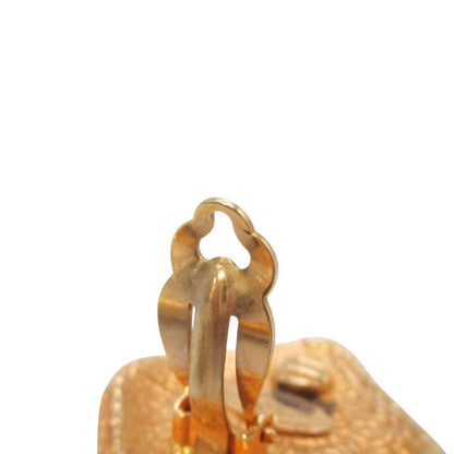 Chanel Vintage Gripoix Earrings Costume Gold Green