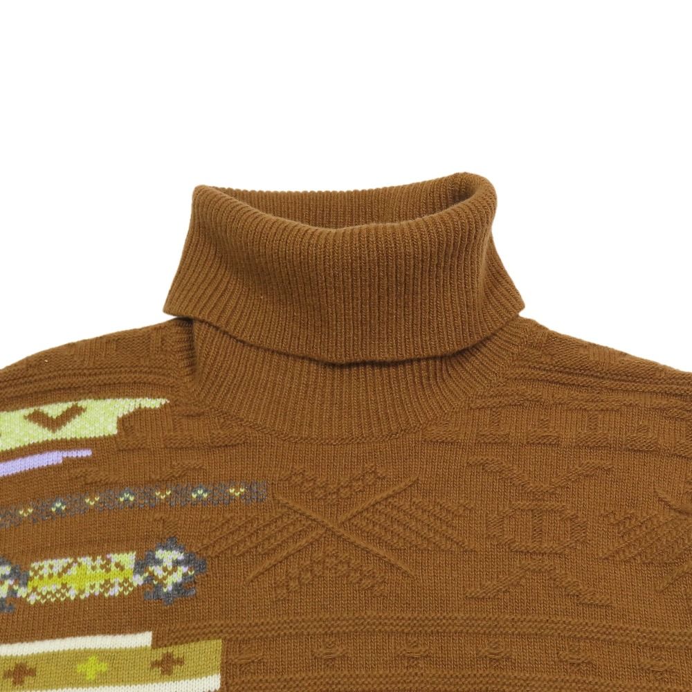 Hermes Couleur en Cours Wool Cashmere Sweater Knit Turtleneck Top Pullover M