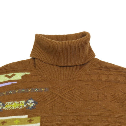 Hermes Couleur en Cours Wool Cashmere Sweater Knit Turtleneck Top Pullover M