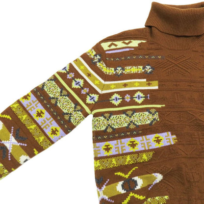 Hermes Couleur en Cours Wool Cashmere Sweater Knit Turtleneck Top Pullover M
