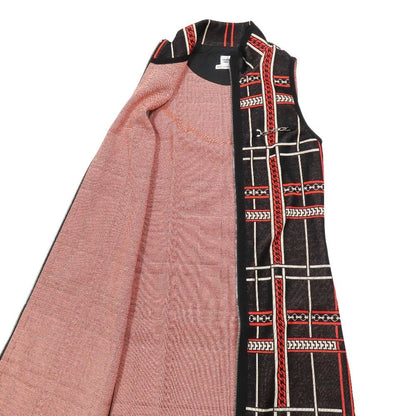 Hermes Tartan Et Chaines Milano Front Zip Sleeveless Dress Aline Long Gilet