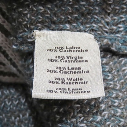 Hermes Wool Cashmere Sweater Knit Long Sleeve Crew Neck Top Striped All Over