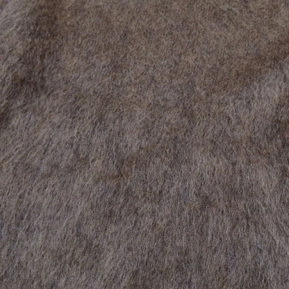 Hermes Shaggy Knit Sweater High Neck Long Sleeve Wool Silk Mohair Blend 38 Brown