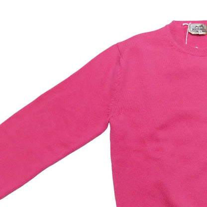 Hermes Herbier Cashmere Sweater Knit Long Sleeve Crew Neck Top XS Pink