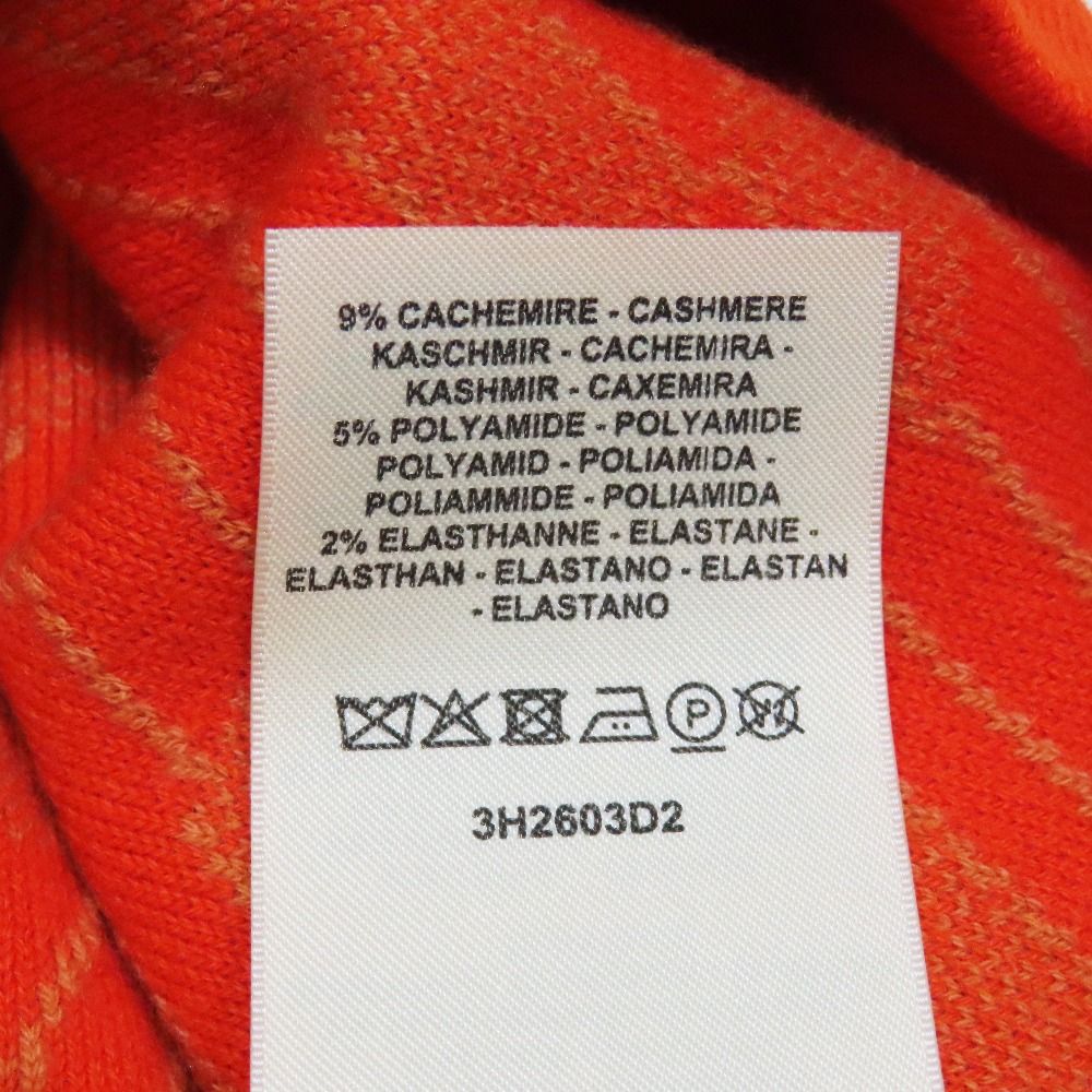 Hermes Virgin Wool Sweater Knit Cashmere Blend Long Sleeve Crew Neck 36 Orange