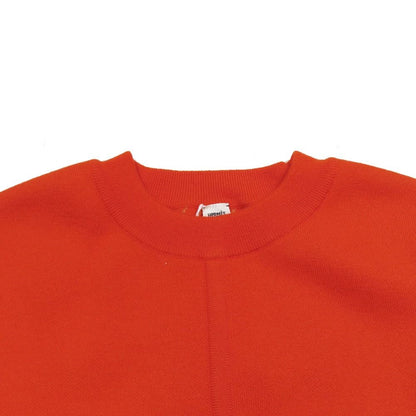 Hermes Virgin Wool Sweater Knit Cashmere Blend Long Sleeve Crew Neck 36 Orange