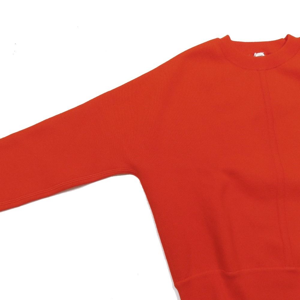 Hermes Virgin Wool Sweater Knit Cashmere Blend Long Sleeve Crew Neck 36 Orange