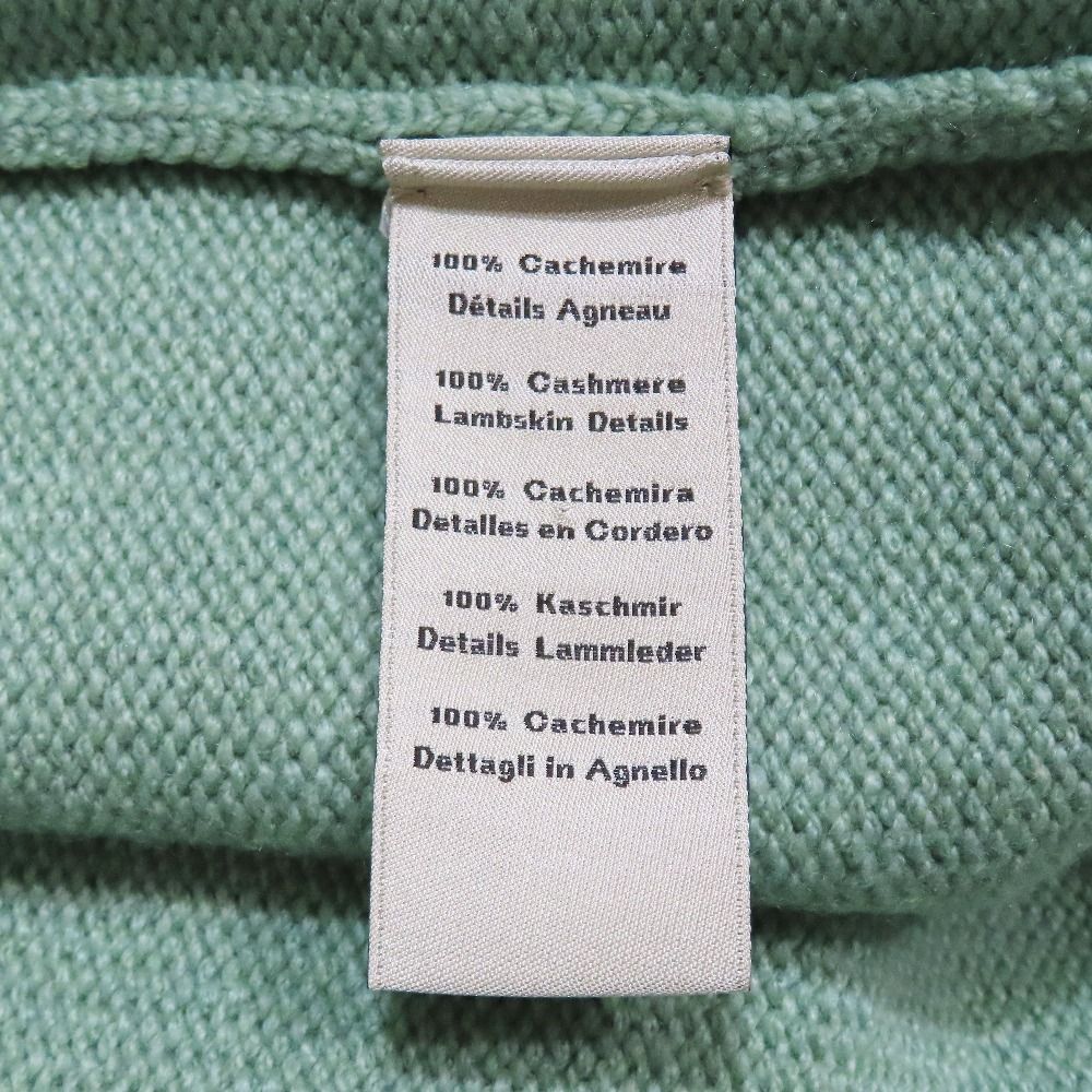 Hermes Cashmere Turtleneck Sweater Knit Long Sleeve Lambskin Braided Stitch Top