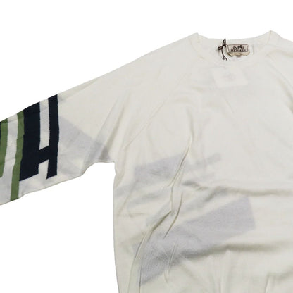 Hermes Cotton Knit Sweater Line Long Sleeve Cashmere Blend Crew Neck High Gauge