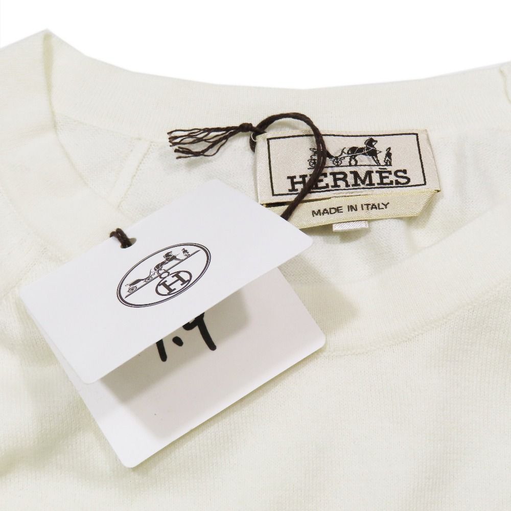 Hermes Cotton Knit Sweater Line Long Sleeve Cashmere Blend Crew Neck High Gauge