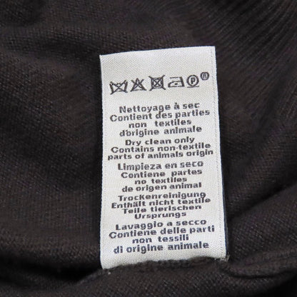 Hermes Wool Knit Sweater Long Sleeve Lambskin Braided Stitch Top M Dark Brown