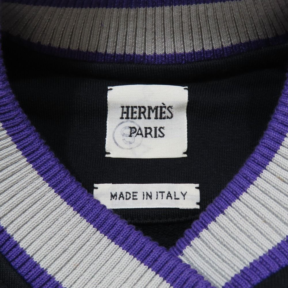 Hermes Figure Artistic Sweatshirt Trainers V-neck Patch Embroidery 36 Black