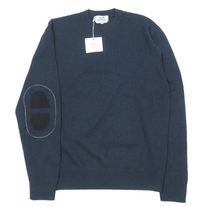 Hermes Cashmere 100% Elbow Patch Maillon Chaine D'ancre Knit Sweater Long