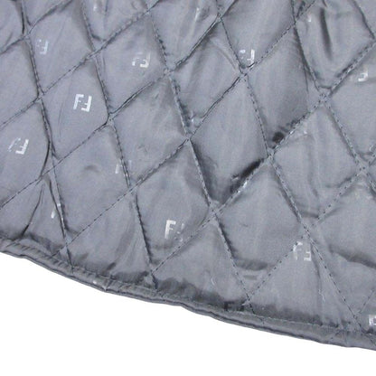 Fendi Vintage Zucca Pattern Coat Jacket Outer Fur Ittierre Black Beige