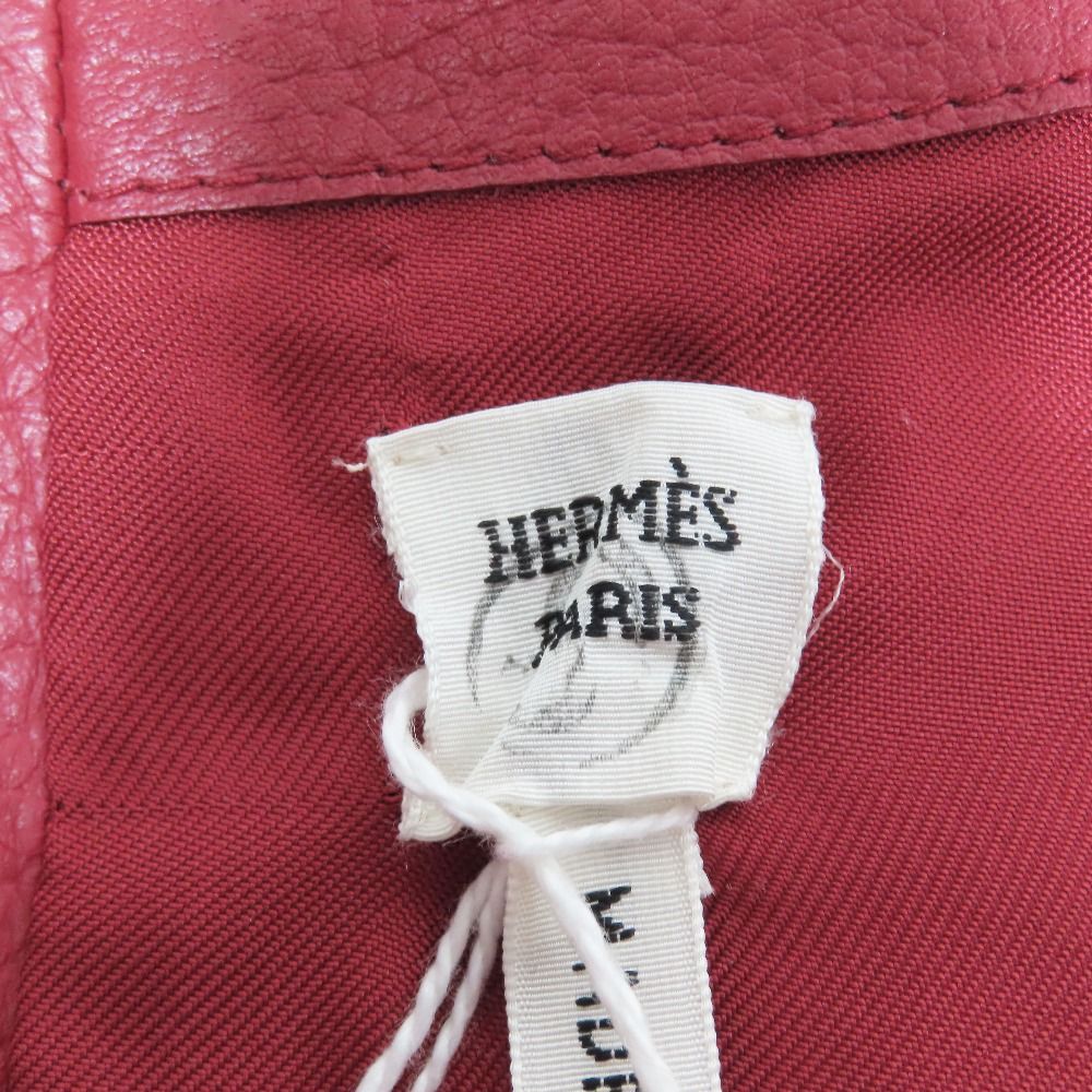 Hermes Deerskin Leather Sleeveless Dress Half Knee Length Belt Logo All Pattern