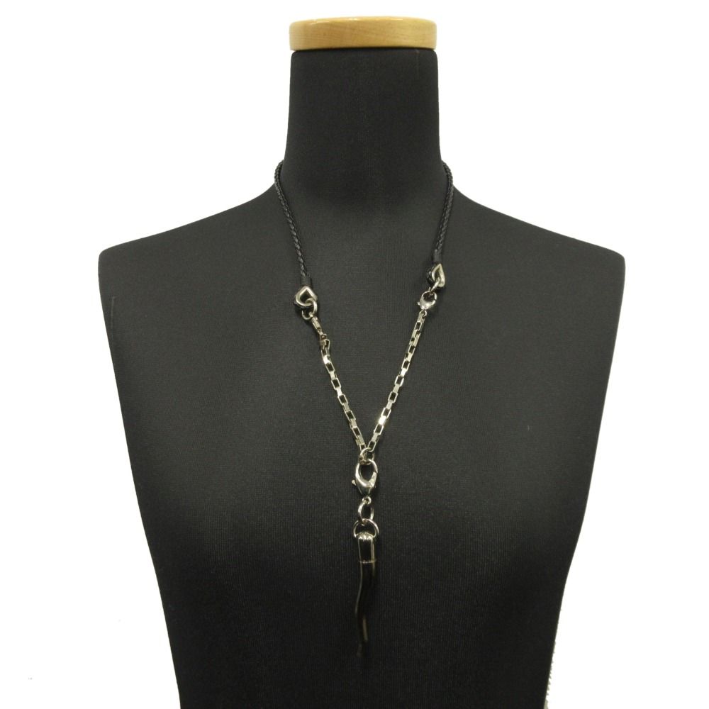 Dolce & Gabbana Corno Necklace Pendant 60 cm Black Silver