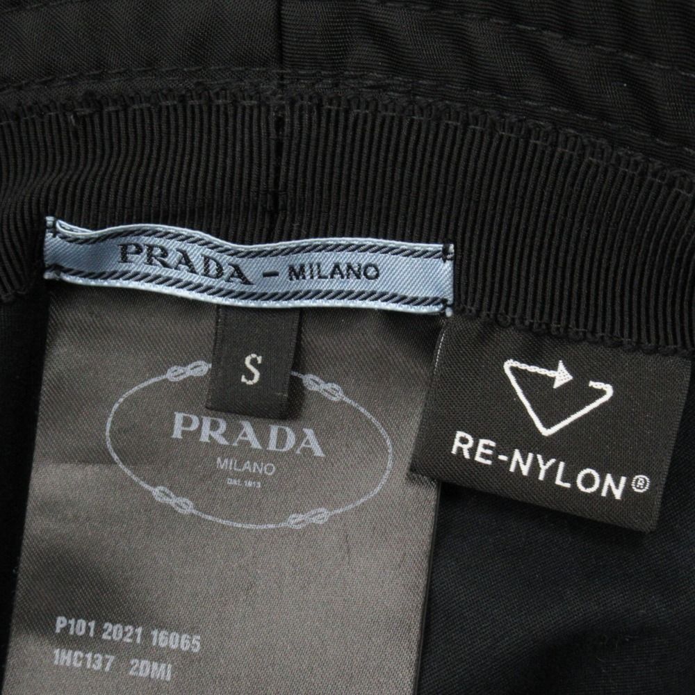 Prada Re-Nylon Bucket Hat Triangle Logo Nylon S Black