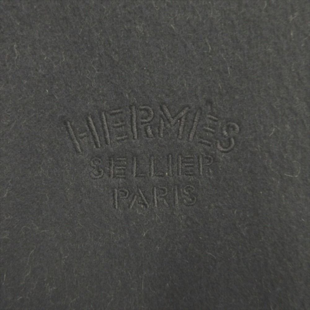 Hermes Double Face Cashmere Reversible Large Shawl Scarf Black Beige