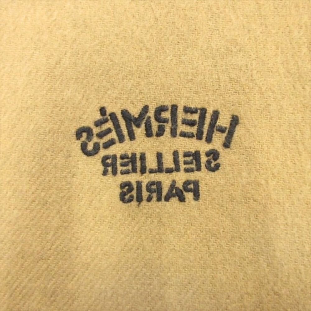 Hermes Double Face Cashmere Reversible Large Shawl Scarf Black Beige