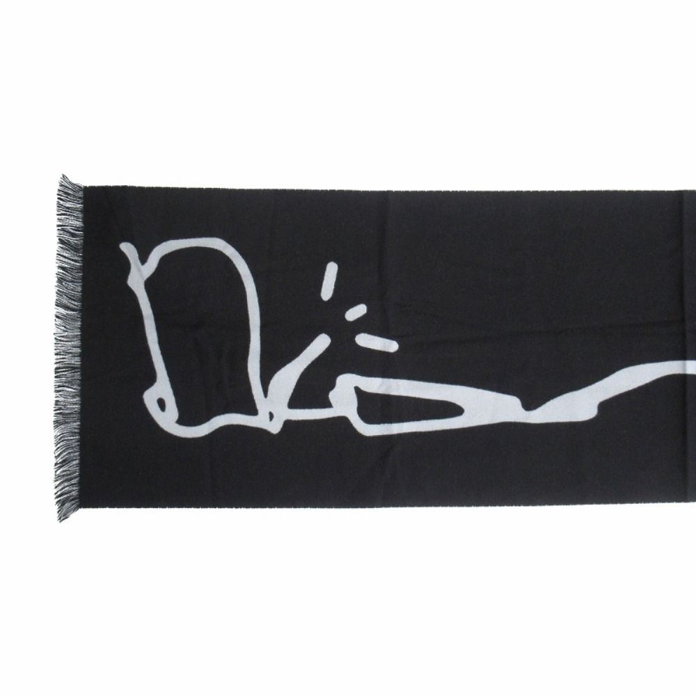 Dior Travis Scott Cactus Jack Wool Logo Scarf Black