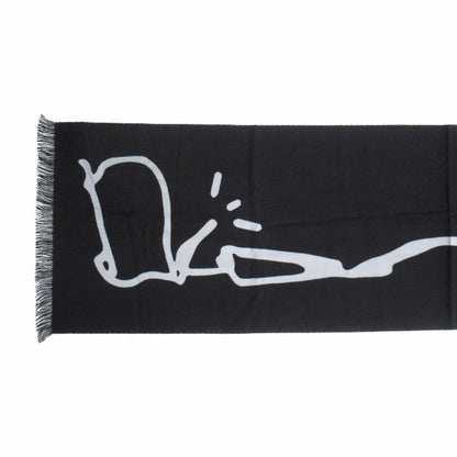 Dior Travis Scott Cactus Jack Wool Logo Scarf Black