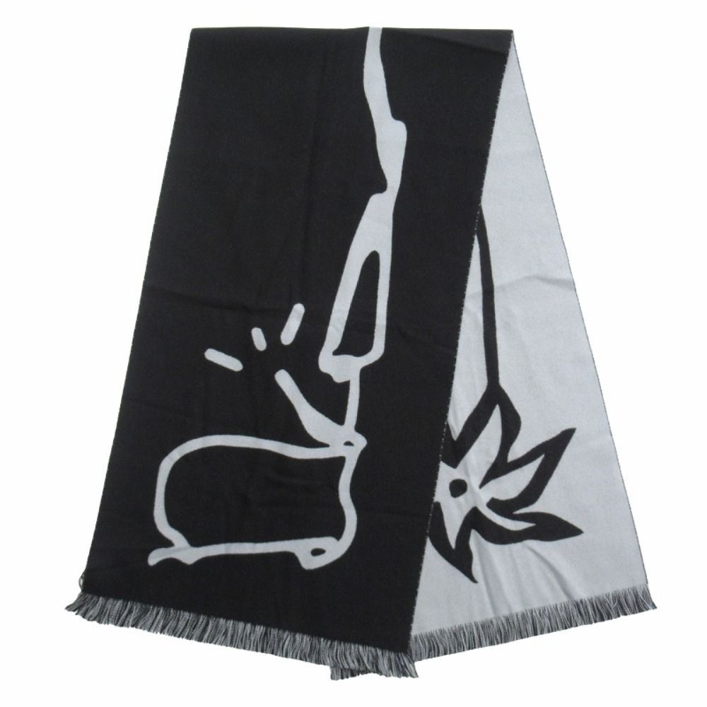 Dior Travis Scott Cactus Jack Wool Logo Scarf Black