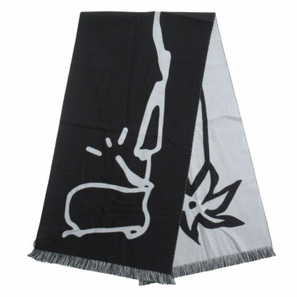 Dior Travis Scott Cactus Jack Wool Logo Scarf Black