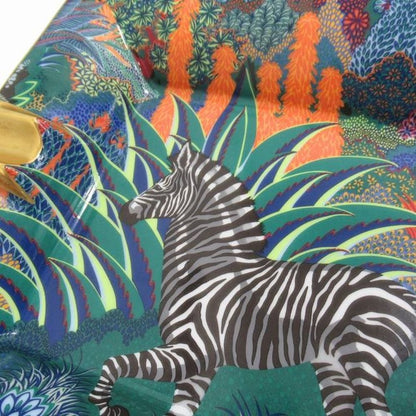 Hermes Mountain Zebra Gray Plate Porcelain Ceramic Guccissima Tray Multi