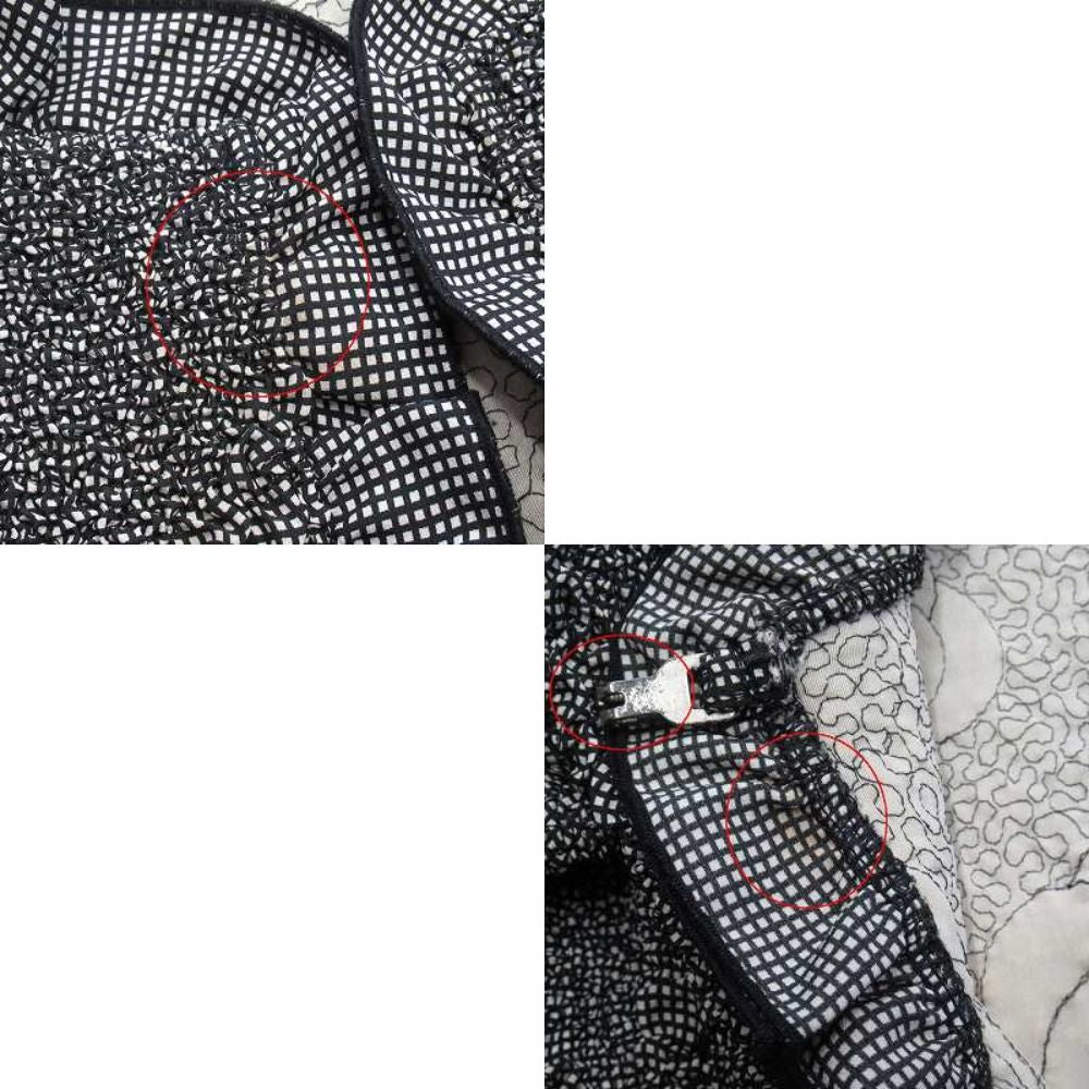 Chanel Vintage Camellia Char Ring Cardigan Jacket CC Logo 36 Black