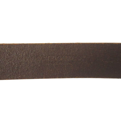 Dolce & Gabbana Double Buckle Belt Leather Logo 40 80 Brown