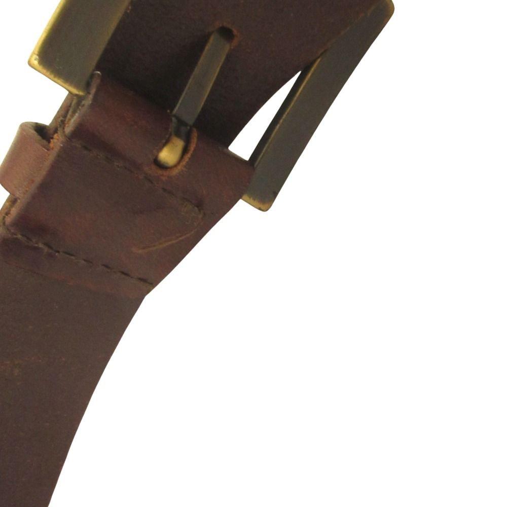 Dolce & Gabbana Double Buckle Belt Leather Logo 40 80 Brown