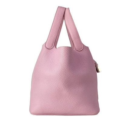 Hermes Handbag Picotin Lock MM Mauve Silvestre