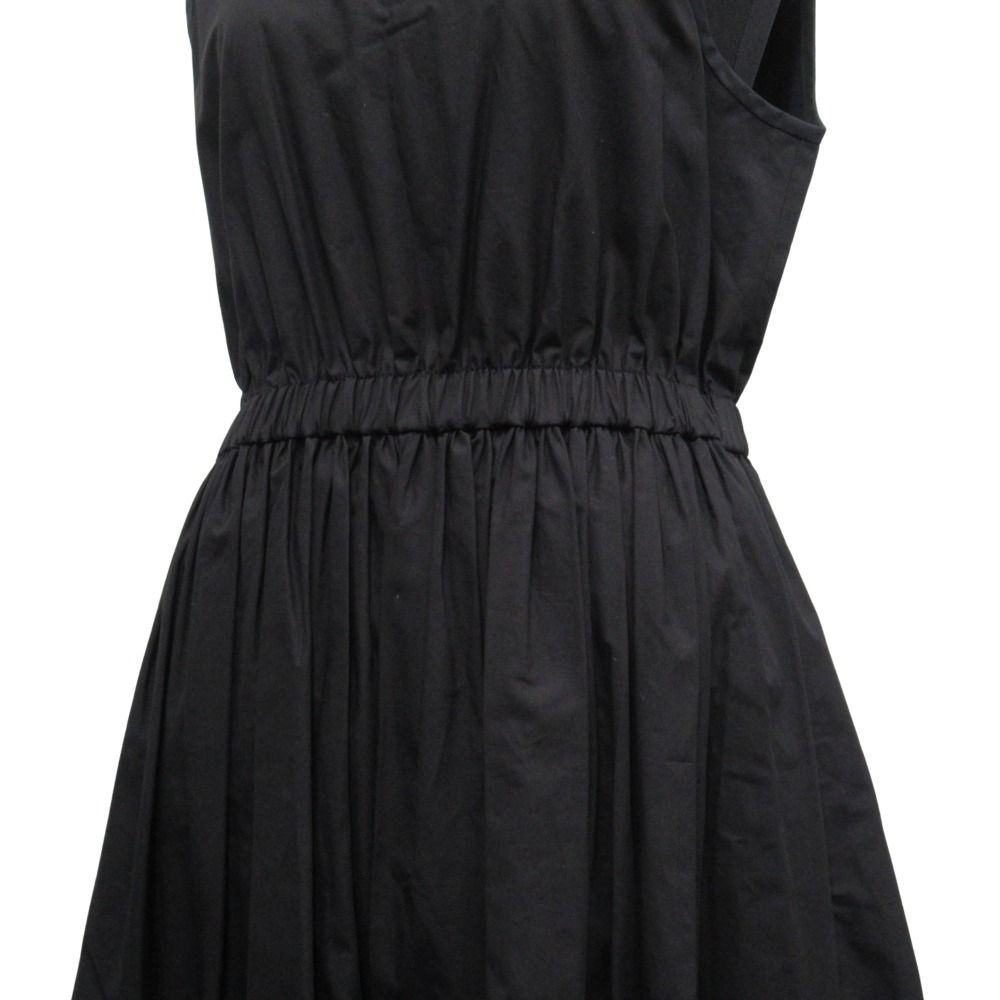 Fendi Cotton Taffeta Dress Top Sleeveless Back Zip 40 Black