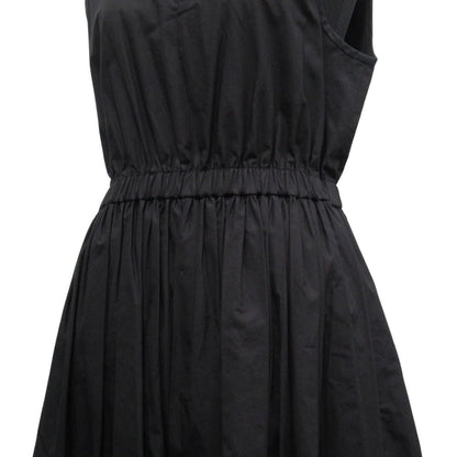 Fendi Cotton Taffeta Dress Top Sleeveless Back Zip 40 Black