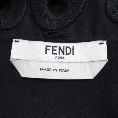 Fendi Cotton Taffeta Dress Top Sleeveless Back Zip 40 Black