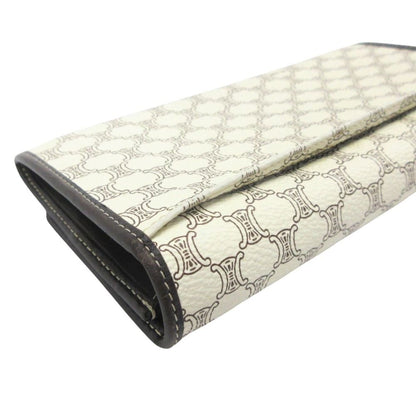 Celine Wallet Case Bifold Macadam Pattern Ysoo 46 White Brown