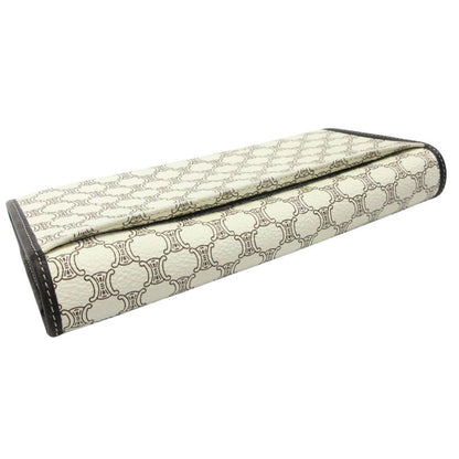 Celine Wallet Case Bifold Macadam Pattern Ysoo 46 White Brown