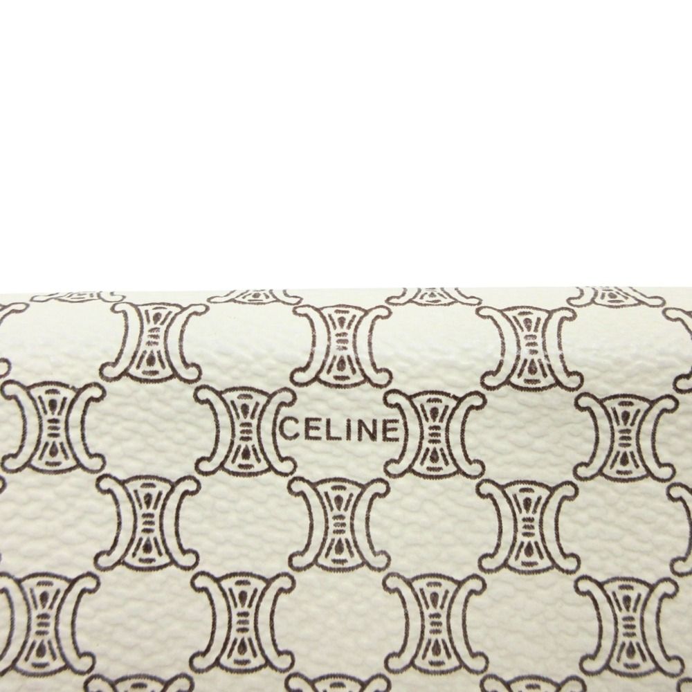Celine Wallet Case Bifold Macadam Pattern Ysoo 46 White Brown