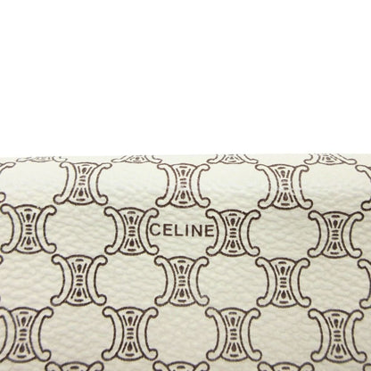 Celine Wallet Case Bifold Macadam Pattern Ysoo 46 White Brown