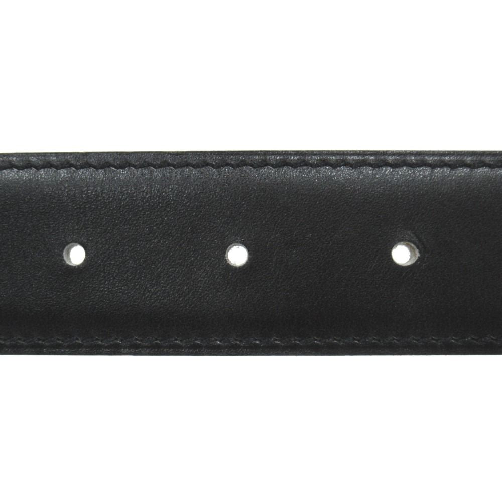 Hermes Buckle Reversible Belt Box Calfskin Leather 70 cm Black Beige