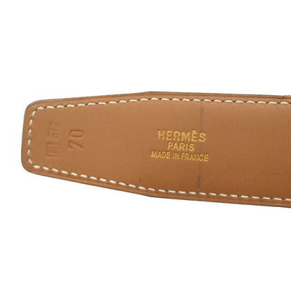 Hermes Buckle Reversible Belt Box Calfskin Leather 70 cm Black Beige